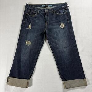 Refuge Womens Vintage Distressed Boyfriend Jeans Size 11 Cuffed Denim Y2K Street